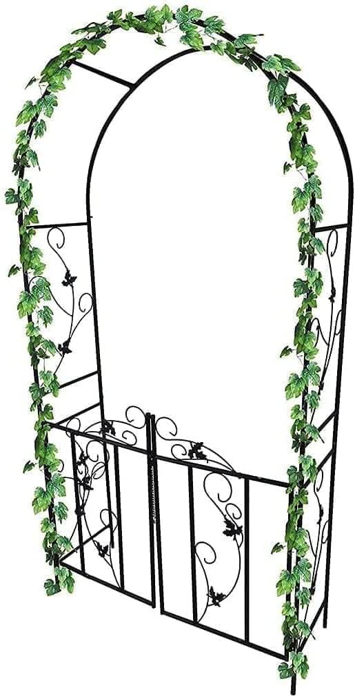 Heavy duty garden arch positioned over a pathway