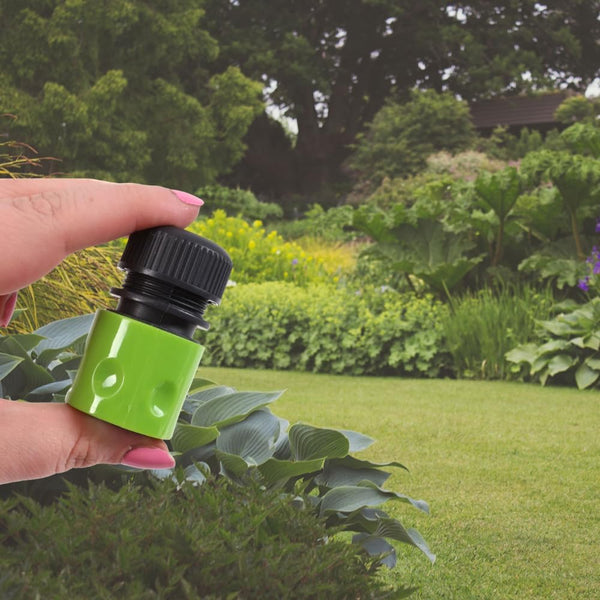 Garden watering connector made from durable ABS plastic.