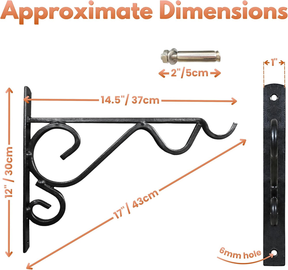 Heavy duty hanging basket brackets outdoor
