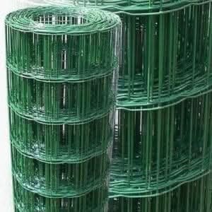 Heavy duty green PVC coated wire garden fence 10m x 0.9m