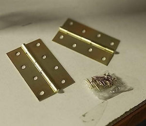 Brass finish butt hinges supplied with mounting screws