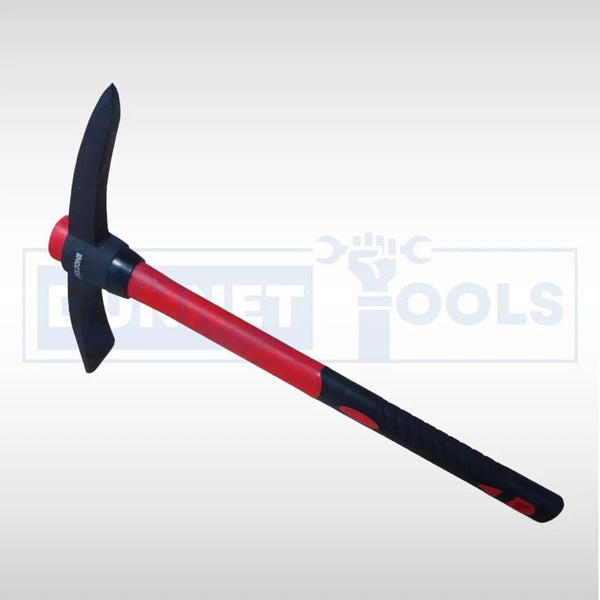Mortar removal pick axe with ergonomic grip