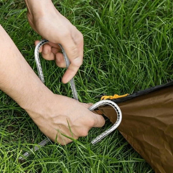 Rust resistant ground peg displayed on grass