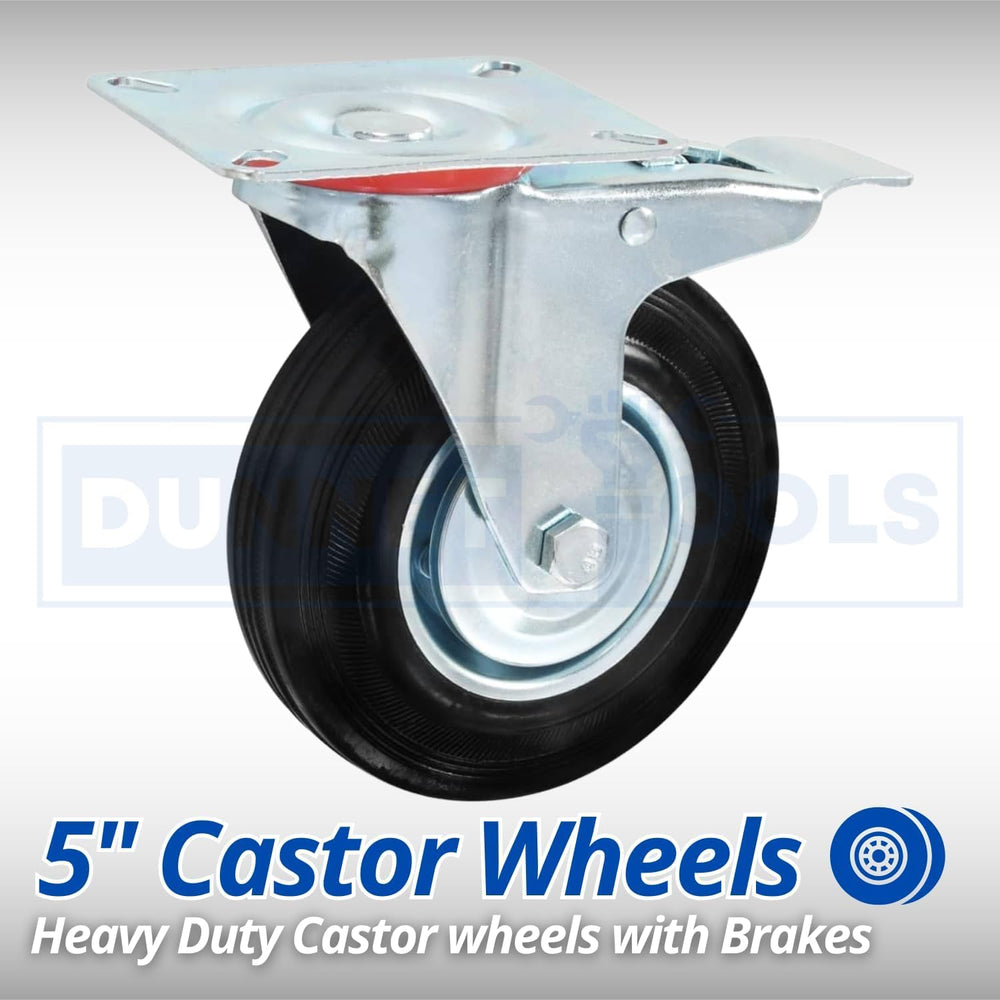125mm heavy duty castor wheel with brake