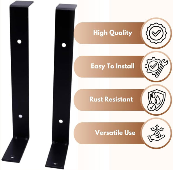 Heavy duty shelf bracket for wooden shelves