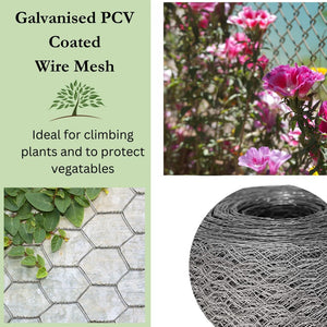 Flexible chicken wire fencing for vegetable gardens.