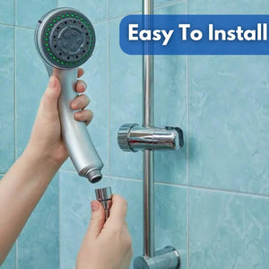chrome bathroom shower head with holder included