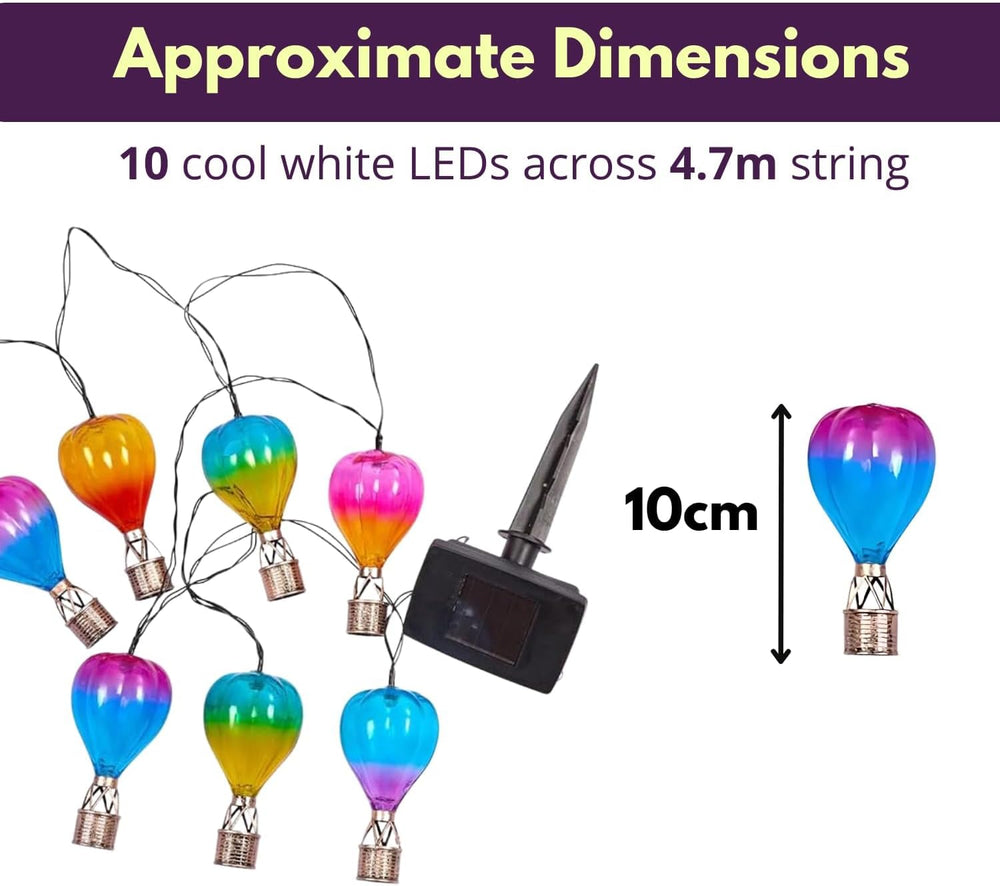 solar hot air balloon string lights