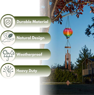 Outdoor solar wind chime for garden decor
