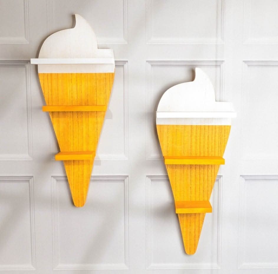 Floating ice cream wall shelves set of 2