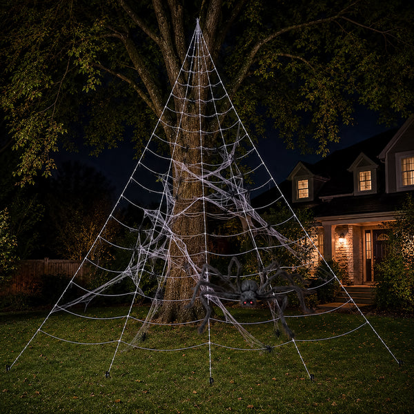 Purple and red LED spider web
