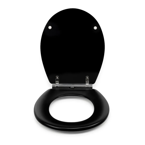 Black Soft Close Toilet Seat with Quick Release Oval Fit
