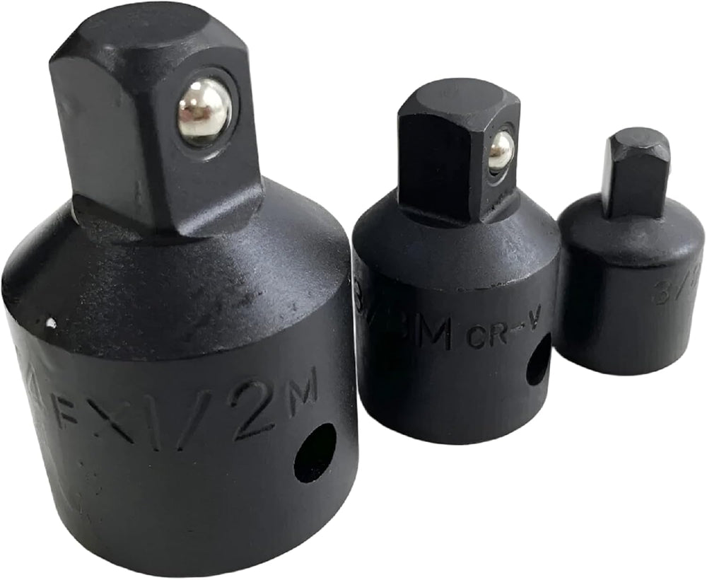 Three piece impact socket adapter set