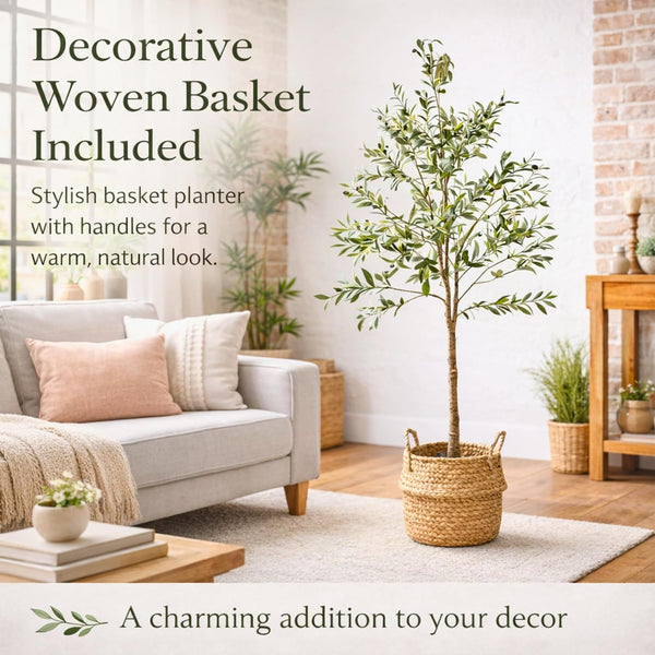 Realistic artificial olive plant for living room