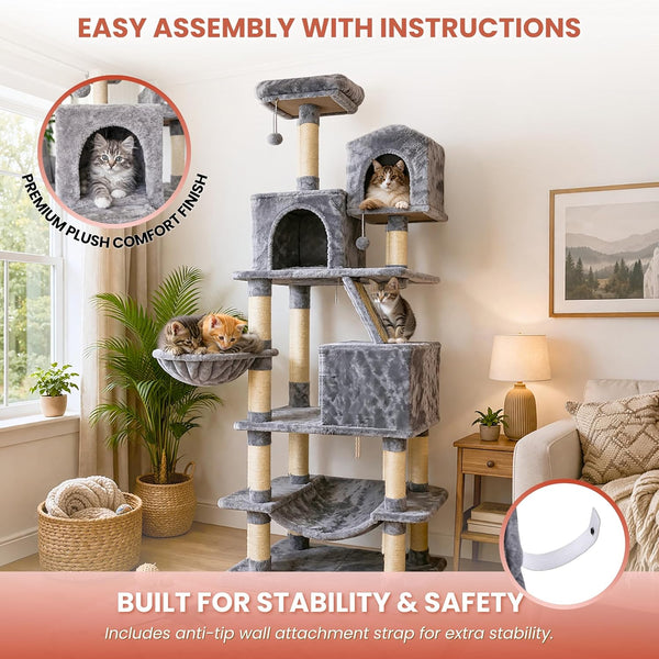 Heavy duty cat tree for large cats