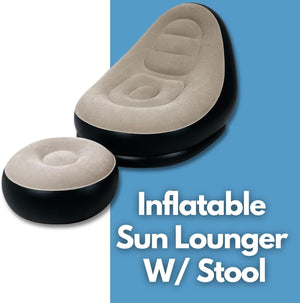 Blow up lounge chair with matching footrest.