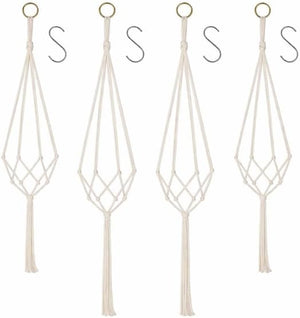 Decorative indoor macrame planter hangers.