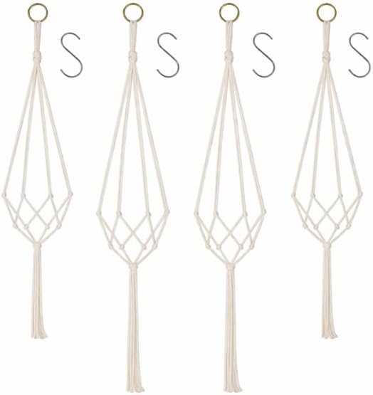 Decorative indoor macrame planter hangers.