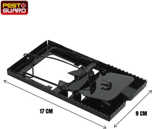 Black steel mouse traps for indoor pest control.