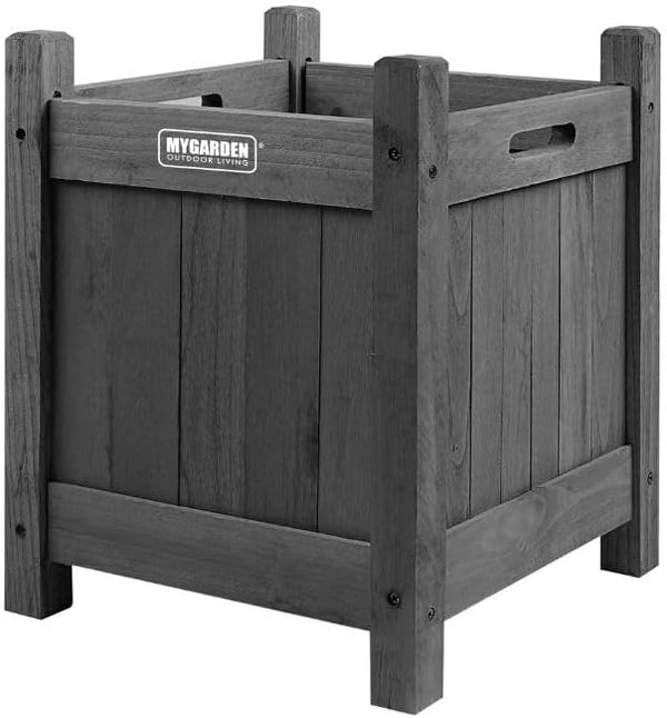 Decorative grey planter for herbs and shrubs