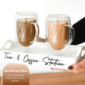 Transparent insulated coffee glasses