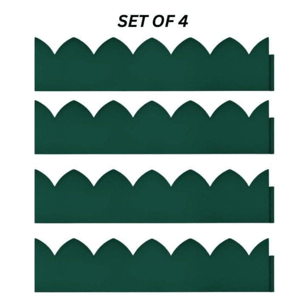 Interlocking scalloped garden edging displayed outdoors