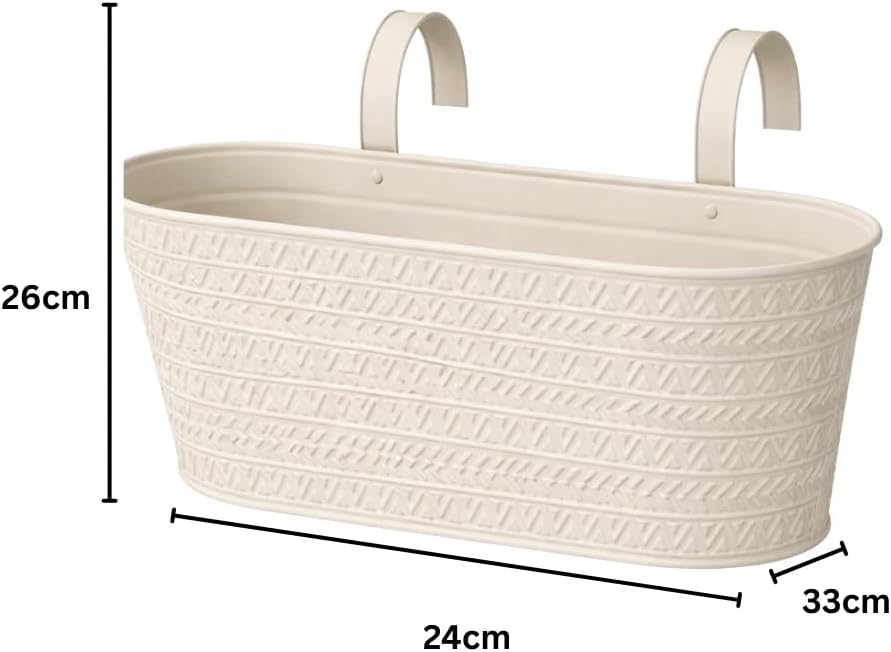 Ivory 12 inch hanging garden planter