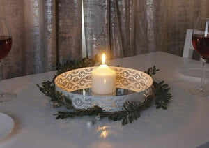 Ivory unscented pillar candle with traditional cylindrical design