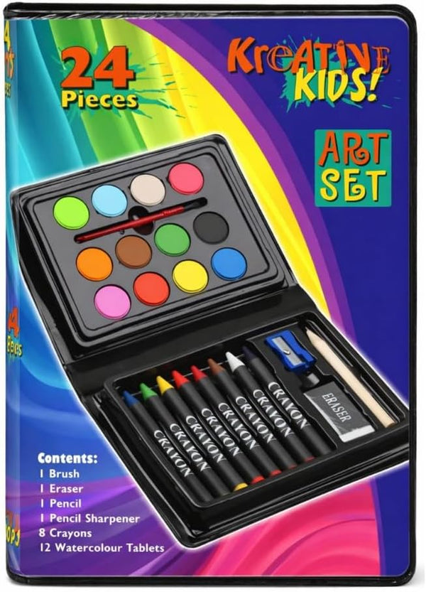 Kids 24 piece art set in portable case