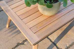 Outdoor corner sofa with acacia wood