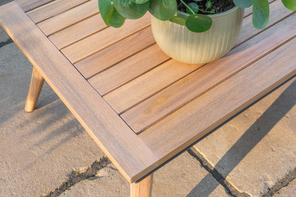 Outdoor corner sofa with acacia wood