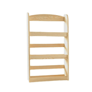 Wooden kitchen spice rack with tiered storage