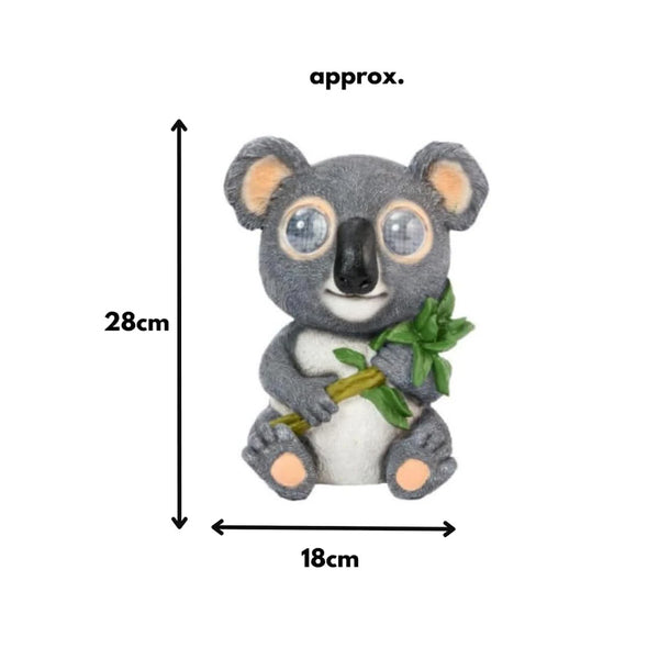 28cm polyresin koala solar light displayed outdoors