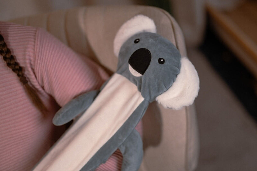 Extra long koala plush hot water bottle heater