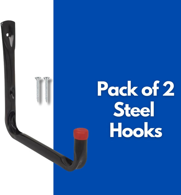 Garage organisation hooks with dual mounting options