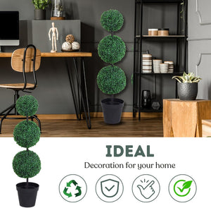 Decorative faux topiary trees for outdoor entrance