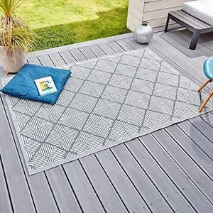 Large Alexandria black outdoor area rug
