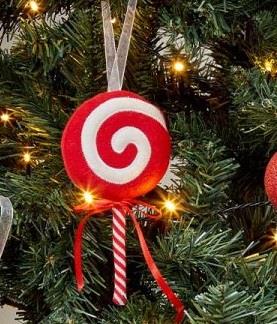 Large candy cane Christmas bauble decoration