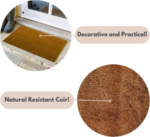 Indoor outdoor coir welcome mat.