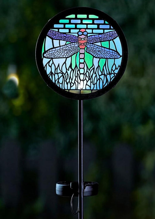dragonfly solar stake light for garden pathways