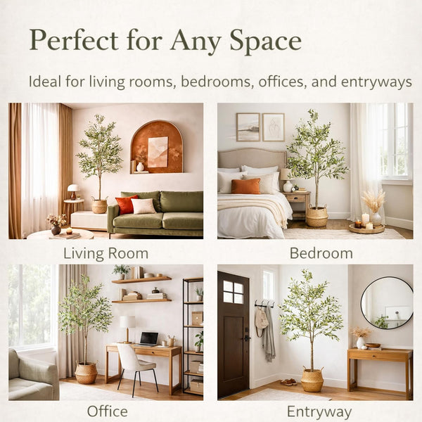 Realistic artificial olive plant for living room
