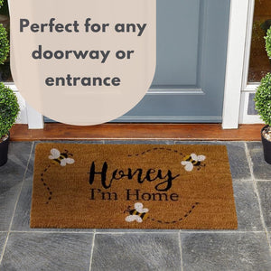 Bee themed doormat for home doorway