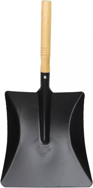 large metal dustpan shovel with wooden handle