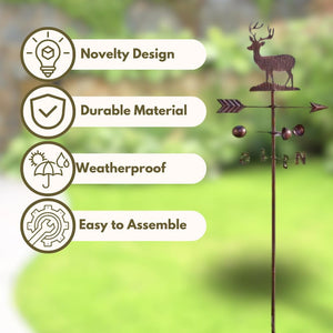 Outdoor metal stag wind vane