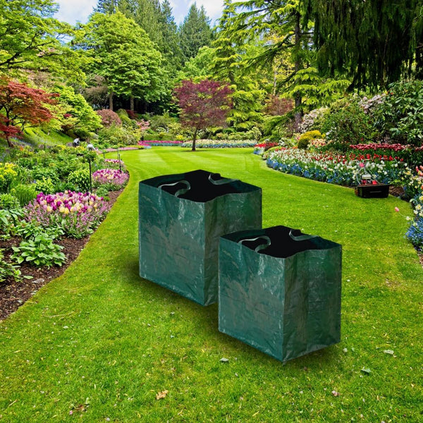 Garden waste sacks designed for easy carrying.