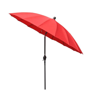 Red garden parasol with aluminium pole