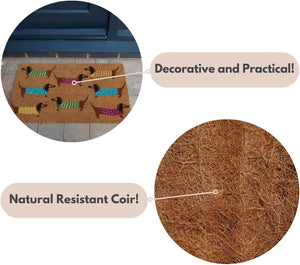 Heavy-duty natural coir welcome mat for porch