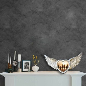64cm heart and wings decorative mirror