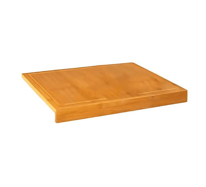 Wooden chopping board with counter edge