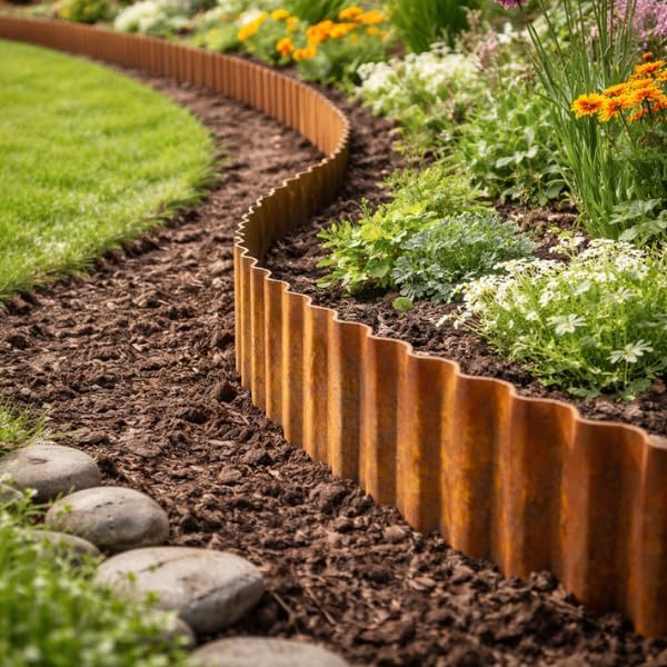 Corrugated garden border edging